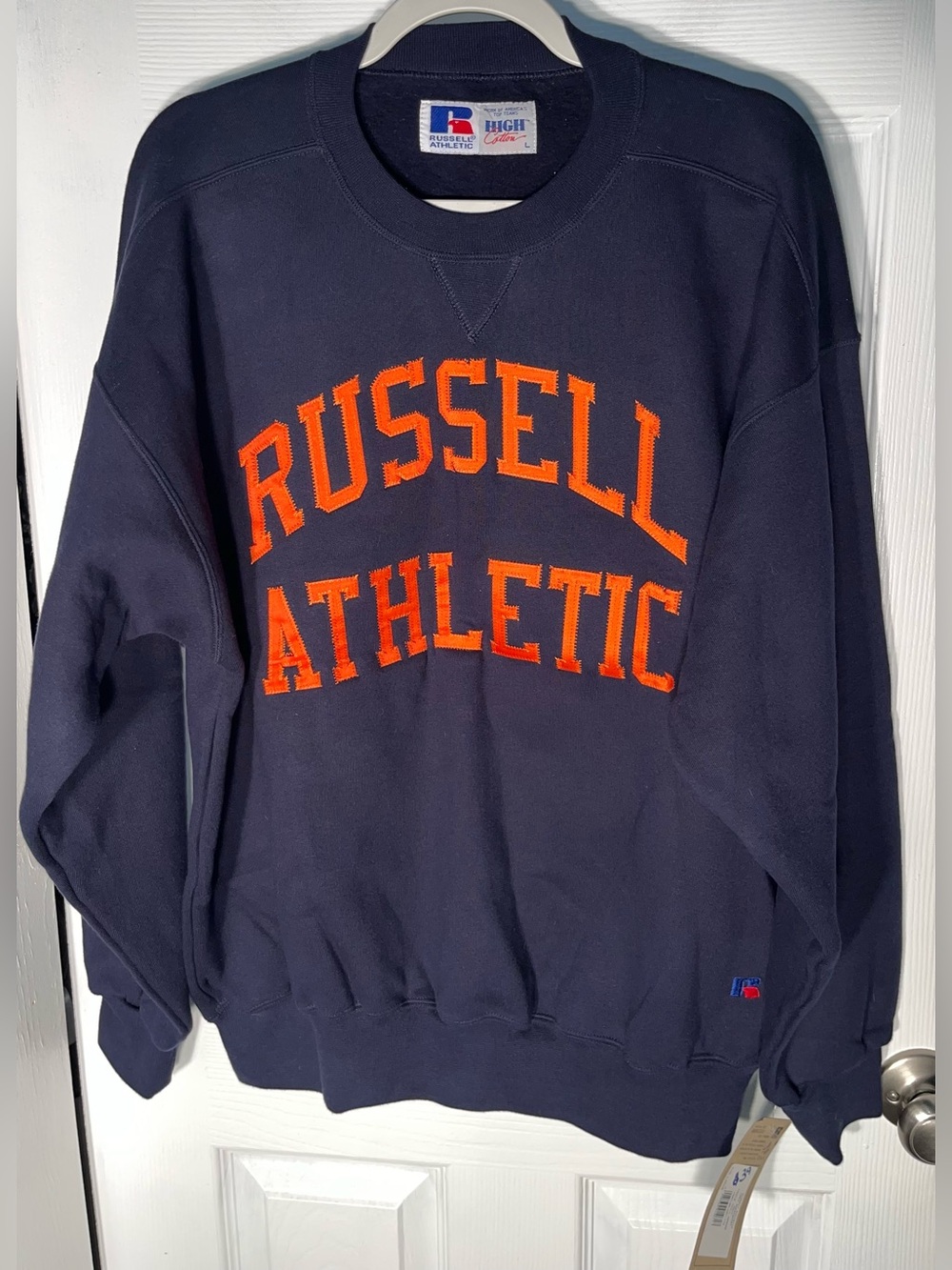 Vintage Russell Athletic Sweatshirt Men’s Large Navy High Cotton Crewneck USA